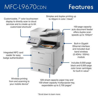 Brother MFC-L9670CDN Replaces Xerox or Canon Copiers